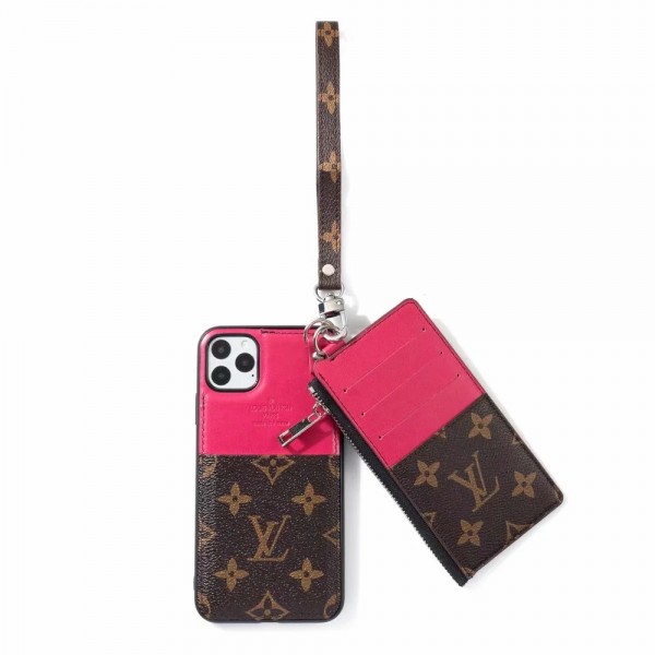 ルイ ヴィトン/LV iphone 11/11 Pro Maxケース 大人気iphone12/12mini/12pro/12pro maxケース ファッションブランド アイフォン 8/7 plusケースポケッ付きレザーiphone SE2ジャケットカバーストラップ付き