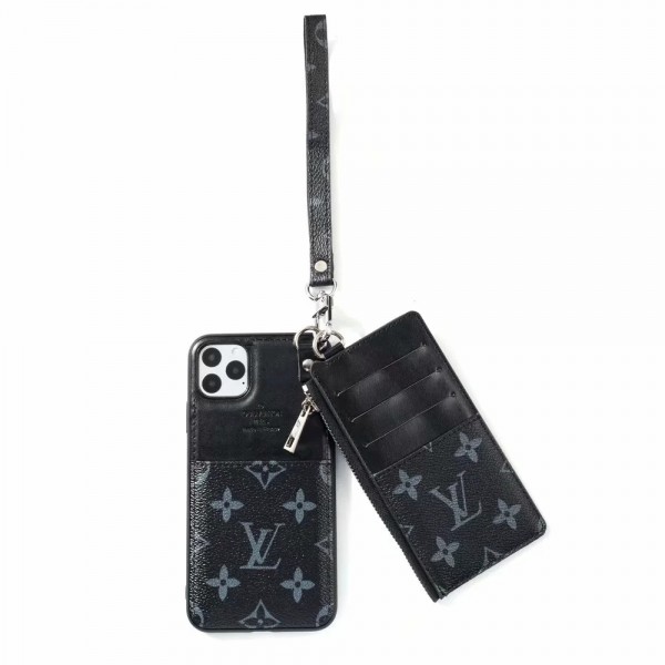 ルイ ヴィトン/LV iphone 11/11 Pro Maxケース 大人気iphone12/12mini/12pro/12pro maxケース ファッションブランド アイフォン 8/7 plusケースポケッ付きレザーiphone SE2ジャケットカバーストラップ付き