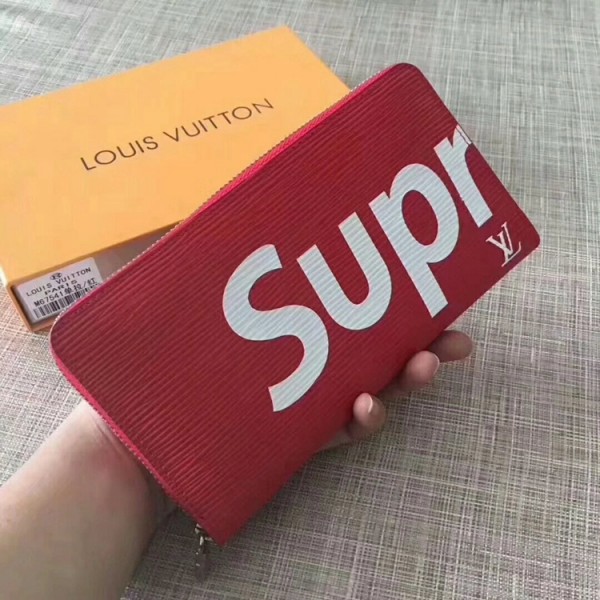 ルイヴィトン/lv シュプリーム コラボ 長財布 コピー ラウンドファスナーSupreme カード入れ 小銭入れ財布 レッド ブラック送料無料 激安