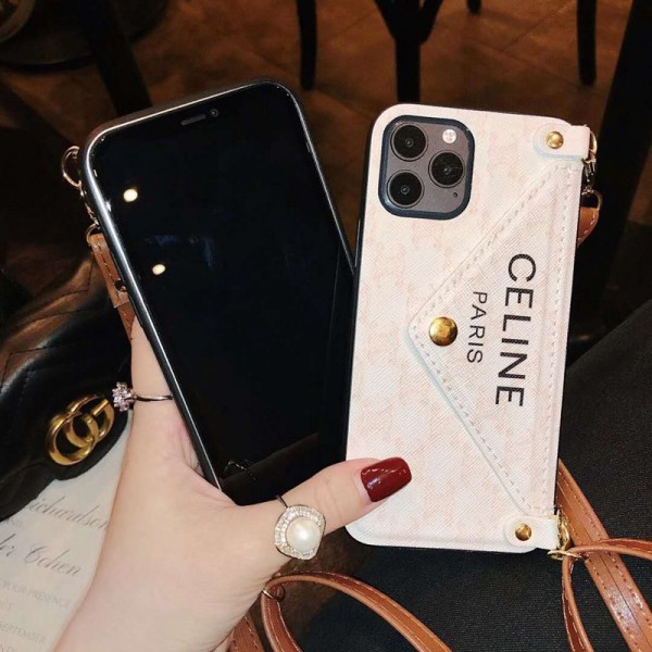 セリーヌ/celine ペアお揃い アイフォン12/12 mini/12 pro/12 pro maxケース iphone xs/x/8/7/se2ケース女性向け iphone xr/xs maxケースビジネス ストラップ付き個性潮 iphone x/xr/xs/xs maxケース ファッション