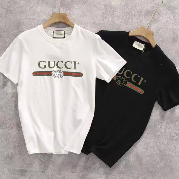 Gucciグッチ tシャツ半袖 潮流個性人気  丸首ソフトトップス キラキララインストーン男女向け