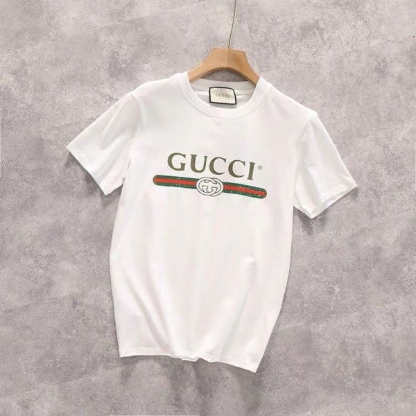 Gucciグッチ tシャツ半袖 潮流個性人気  丸首ソフトトップス キラキララインストーン男女向け