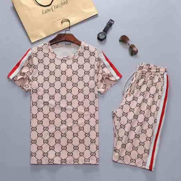 GUCCI グッチ ｔシャツ上下セット 半袖 コットン 丸首 トップス 男女兼用