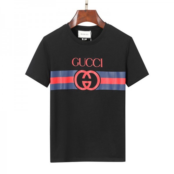 Gucciグッチ tシャツ半袖  丸首ソフトトップス キラキララインストーン男女向け 潮流個性人気 