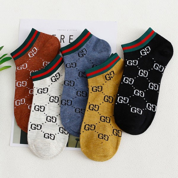 gucciグッチ 靴下 ふわふわ コットン製 ソフト 5点セット 通気性よい ins風 かわいい レディース